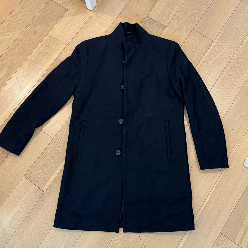 Theory Navy Blue Belvin Coat - M